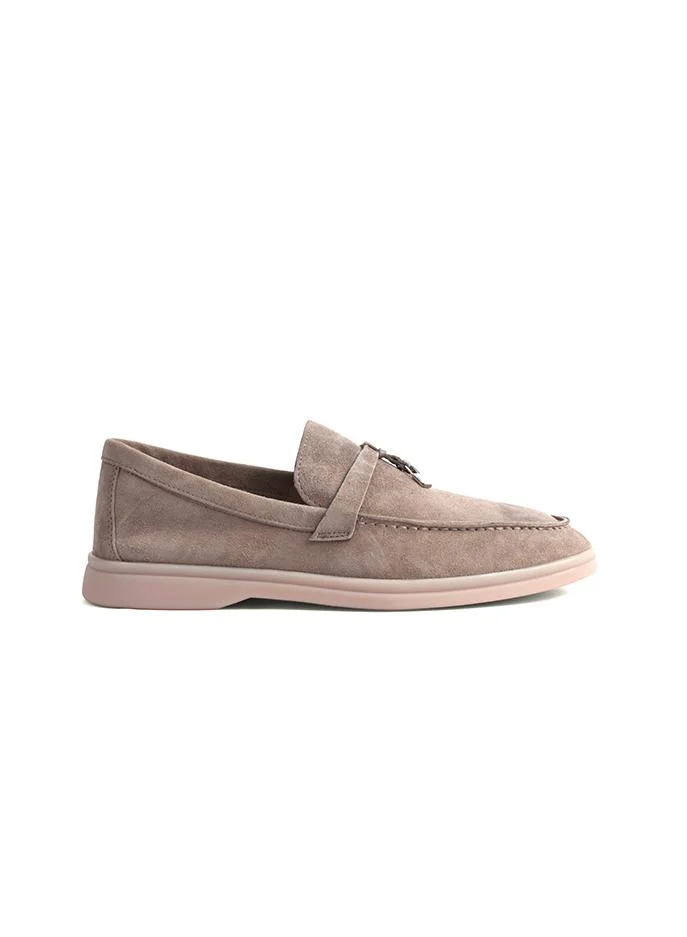 Cuple Light Beige Women's Suede Leather Flat Shoes Cuple for Women | Best Price UAE