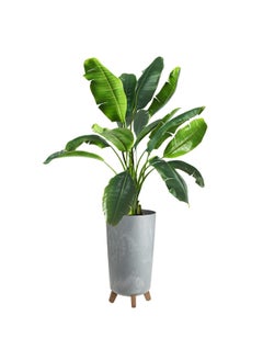 Prosperplast Gracia Tubus Slim Concrete Effect Flower Pot with Clip-On Legs Grey and Brown 44.5 x 23.9 x 23.9 cm  - Image 2