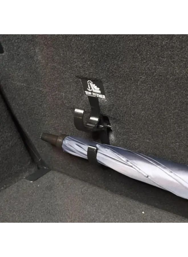 2pcs Heavy Duty Plastic Auto Trunk Organizer with Compact Umbrella Holder Black Single Hook Fit for Sedans SUVs Vans Space Saving Vehicle Storage Solution with Secure Locking - Image 5