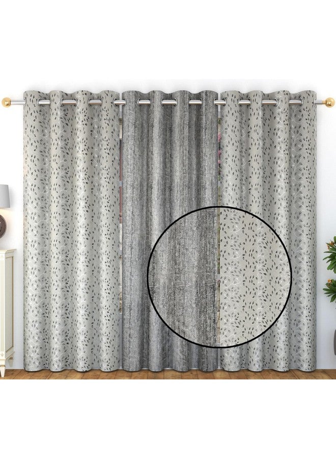 FRESH FROM LOOM Grommet Curtains for Door 9 Feet Long|Latest Big Window Curtain Premium Polyester Weaved Parda|Latest Modern Parde for Living Room Bedroom|Jacquard Screens (Set of 3 |Grey) - Image 1