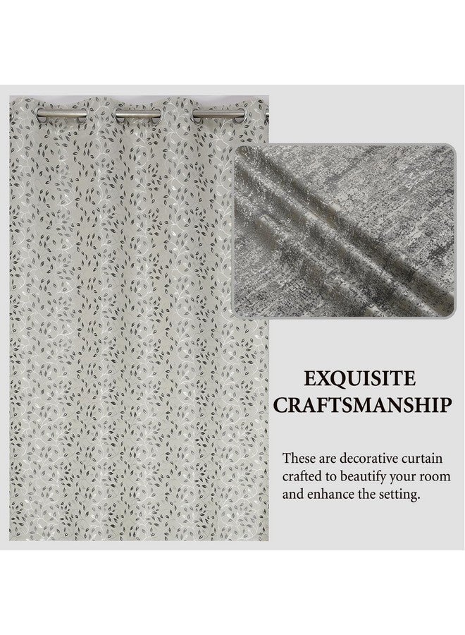 FRESH FROM LOOM Grommet Curtains for Door 9 Feet Long|Latest Big Window Curtain Premium Polyester Weaved Parda|Latest Modern Parde for Living Room Bedroom|Jacquard Screens (Set of 3 |Grey) - Image 2