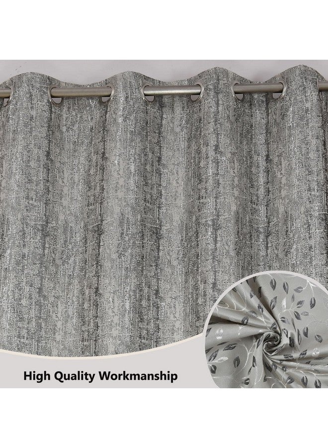 FRESH FROM LOOM Grommet Curtains for Door 9 Feet Long|Latest Big Window Curtain Premium Polyester Weaved Parda|Latest Modern Parde for Living Room Bedroom|Jacquard Screens (Set of 3 |Grey) - Image 4