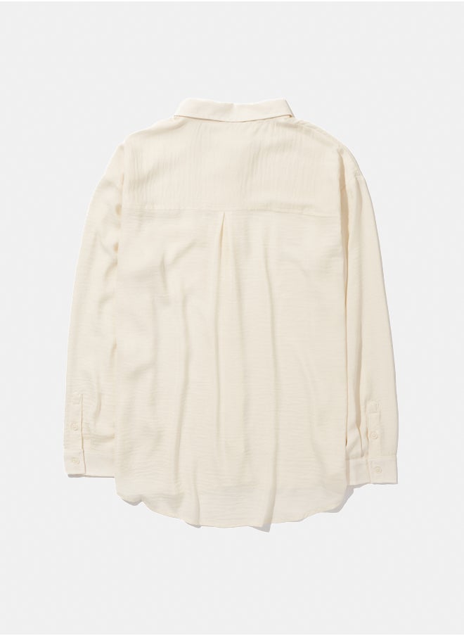 American Eagle - AE Oversized Silk Button-Up Shirt - Image 1