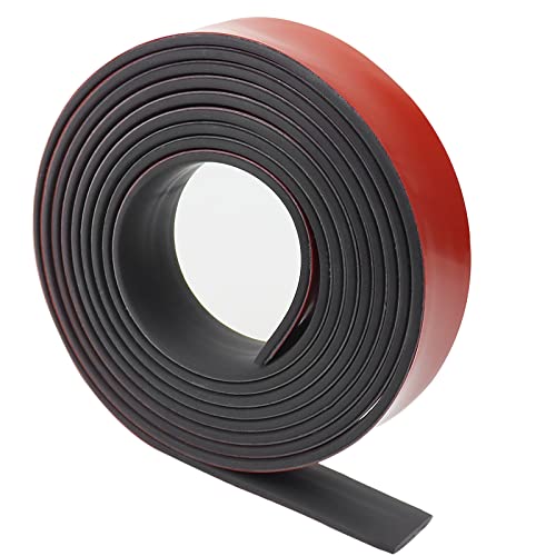 Eunice Adhesive Rubber Strips Neoprene Rubber Sheet, Solid Sheets Rolls for Pads, Crafts, DIY Gaskets, Seals (1" Wide, 1/8" Thick, 20' Long) - Image 1