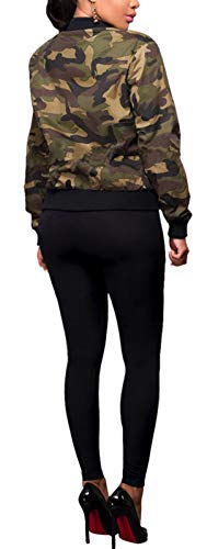 sexycherry Jackets for Women Casual Camouflage Long Sleeve Lightweight Army Camo Coats Full Zip Up with Lining Pockets(Large) - Image 3