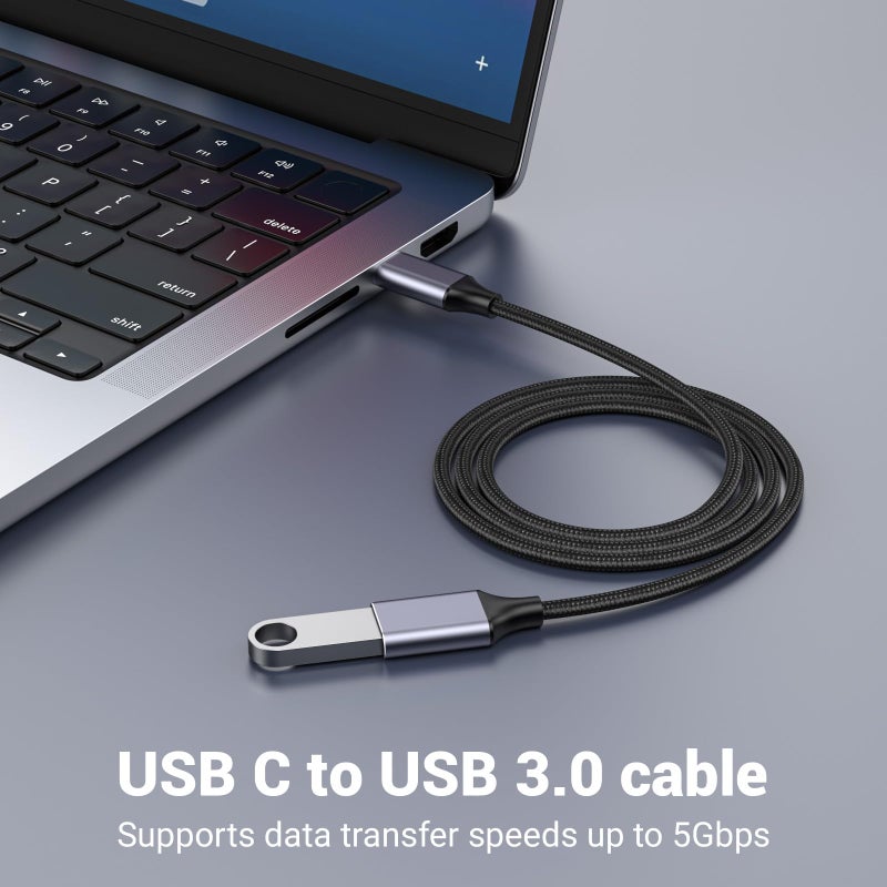 Pastall USB Female to C Male Cable(1M/3.3 Ft),Type-C Adapter,USB C to USB 3.0 Adapter,C Female to A Male for Phone/Laptop/Tablet/Switch USB-C Device - Image 2