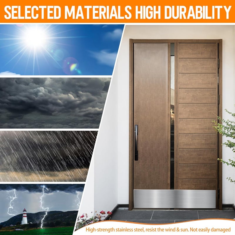Profasion 2 PCS 8 x 36 Door Kick Plate for Bottom of Door, Easy Self-Adhesive Durable Protection & Elegant Decor Kick Plates for Exterior Doors, Metal Stainless Steel Bright Silver - Image 4
