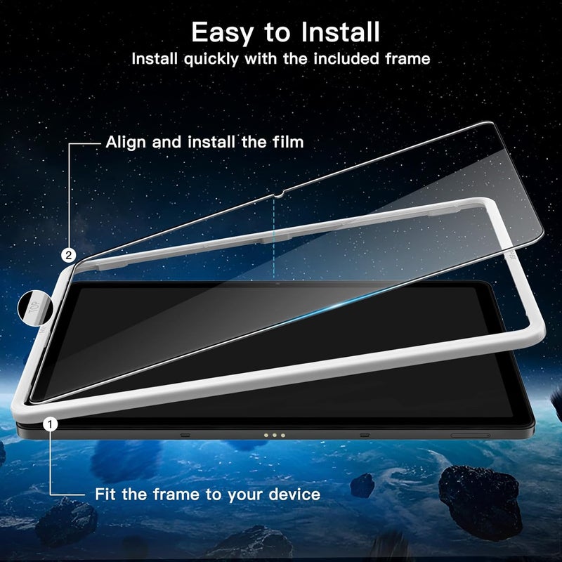 جي تيك واقي شاشة لجهاز سامسونج جالاكسي تاب A9+ / A9 بلس 11 بوصة 2023 مع إطار سهل التركيب، غشاء زجاجي مقوى، شفاف عالي الدقة، عبوة من قطعتين - Image 3