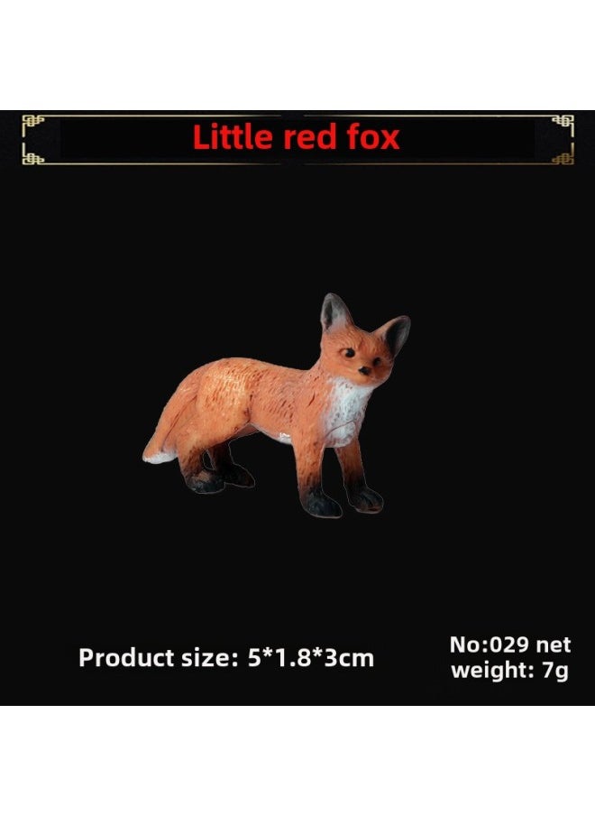 Realistic Fox Animal Models White Fox Red Arctic Ear Flaps Children's Toy Ornaments-Color:Little Red Fox 029  - Image 1
