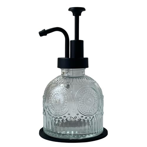 Birugen Vintage Soap Dispenser for Bathroom,Glass Kitchen Soap Dispenser with Pump,Farmhouse Antique,Cute Small Rustic Decor (White) - Image 1