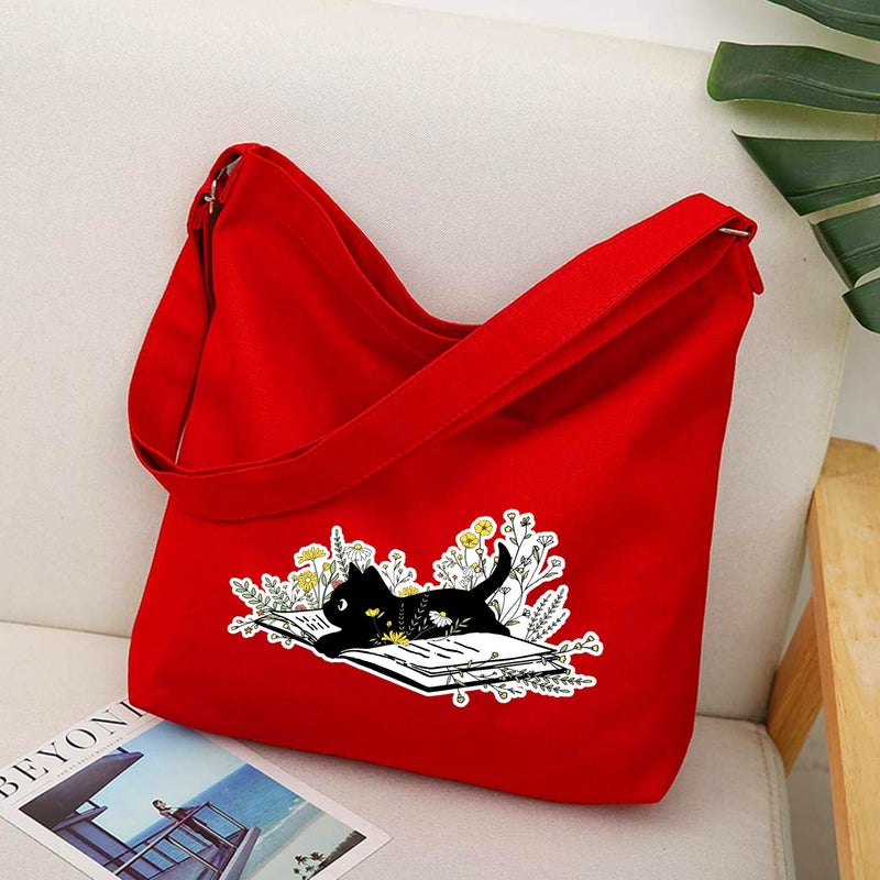 Lify حقيبة كتف قماشية كبيرة الحجم للنساء بتصميم ريترو - 1 قطعة - Image 5