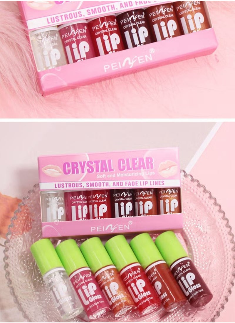 PEINFEN Crystal Clear Lip Gloss Set,Soft Moisturizing Glossy Liquid Lipstick,Hydrating Non-Sticky Plumping Lip Oil,Lip Makeup Gift for Women & Girls 6Pcs  - Image 5