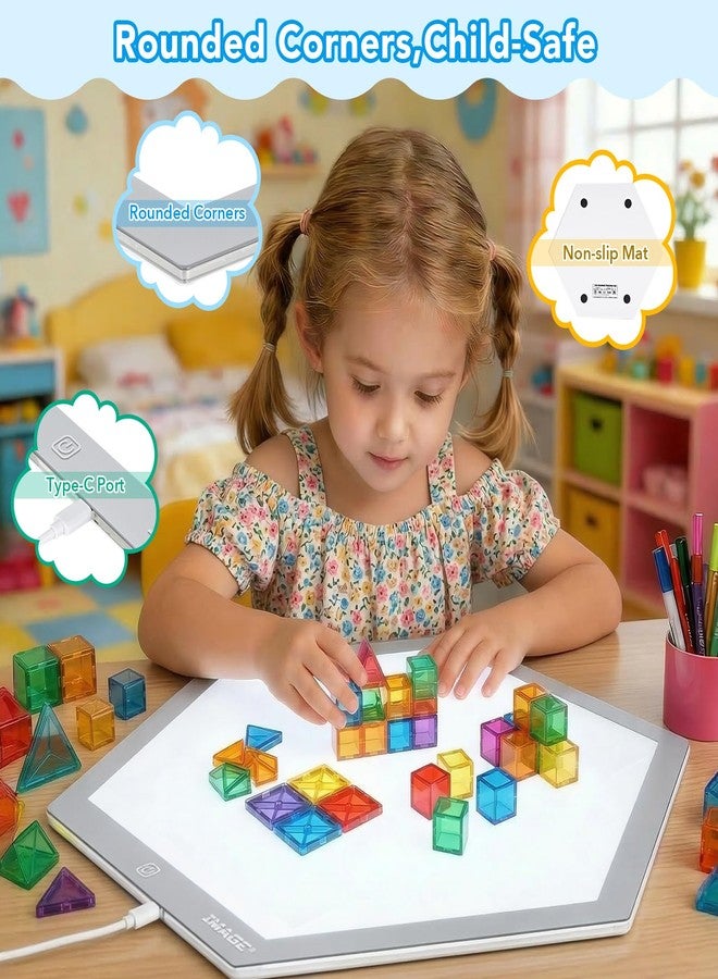 IMAGE Educational LED Light Box for Kids, 17.2×14.9" Tracing Table 3 Brightness Levels for Early Learning, Cognitive Development, Fine Motor Skills, STEM Activities - Image 4