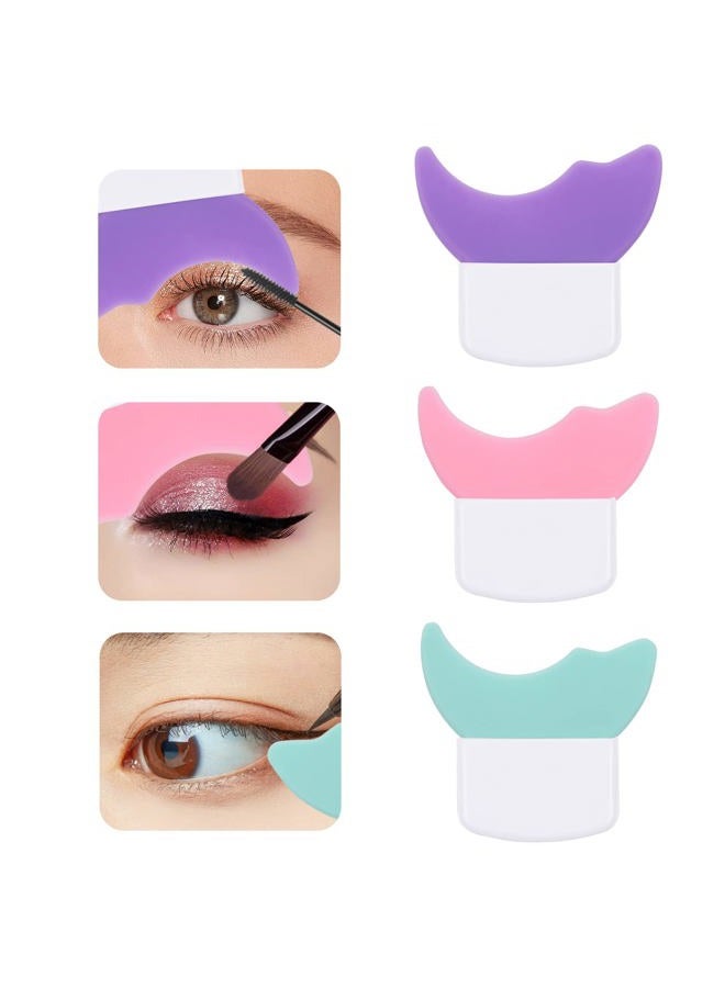 DREMISI 3 Pieces Mascara and Eyeshadow Guard Shields Silicone Applicator Guard Tool 3 in 1 Eyelash Eyeshadow Eyeliner Auxiliary Tool Pads Reusable Upper/Lower Eye Guards to Prevent Makeup Residue - Image 1