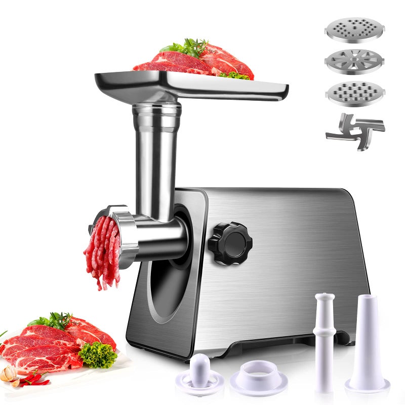 BenRich Meat Mincer Grinder Electric Meat Grinder and Sausage Maker Max 2800 Watt Powerful Copper Motor Stainless Steel Body for Home Use