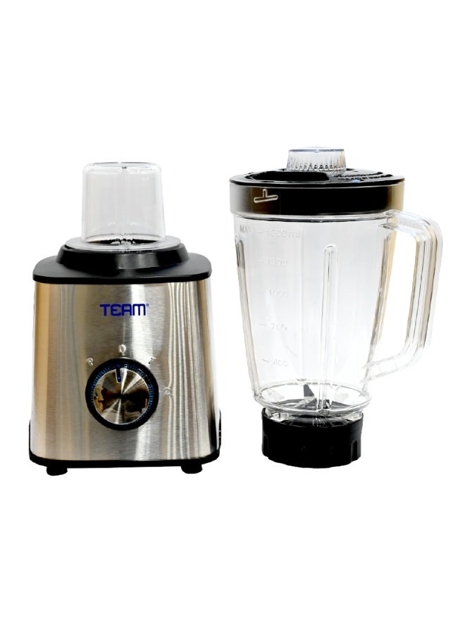 تيم TEAM Stainless Steel Blender 600W | 2‑in‑1 Blender & Grinder | 1.6L Unbreakable Jar | 100% Copper Motor | Rotary Speed Control | Stainless Steel Body & Blades | Kitchen Mixer Grinder for Juices, Smoothies & Spices - Image 1