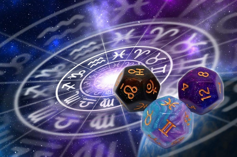 CREEBUY 3 Pieces Acrylic Pearl Astrological Dice for Constellation Divination Accessory 3 Colors D12 Glitter Dice Set - Image 5