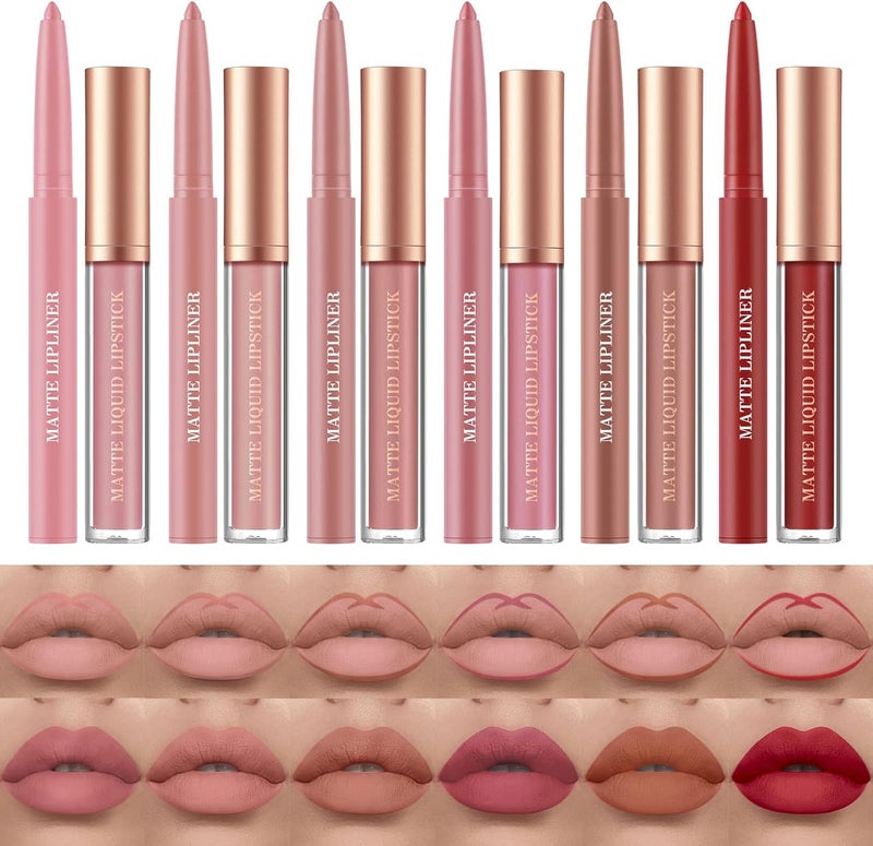 BestLand 12Pcs Matte Liquid Lipstick and Lip Liner Set - Image 1