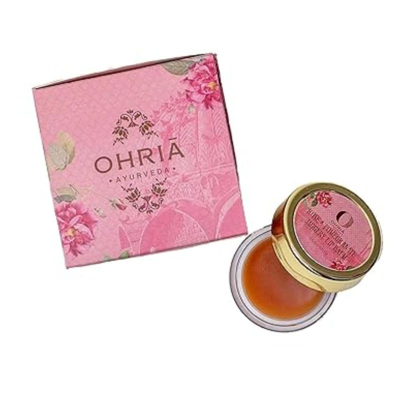 Ohria Ayurveda Rose  Pomegranate Jaggery Lip Balm  Deeply Hydrates Softens  Reduces Lip Pigmentation For Dark Dry  Chapped Lips  All Skin Types  6gm - Image 1