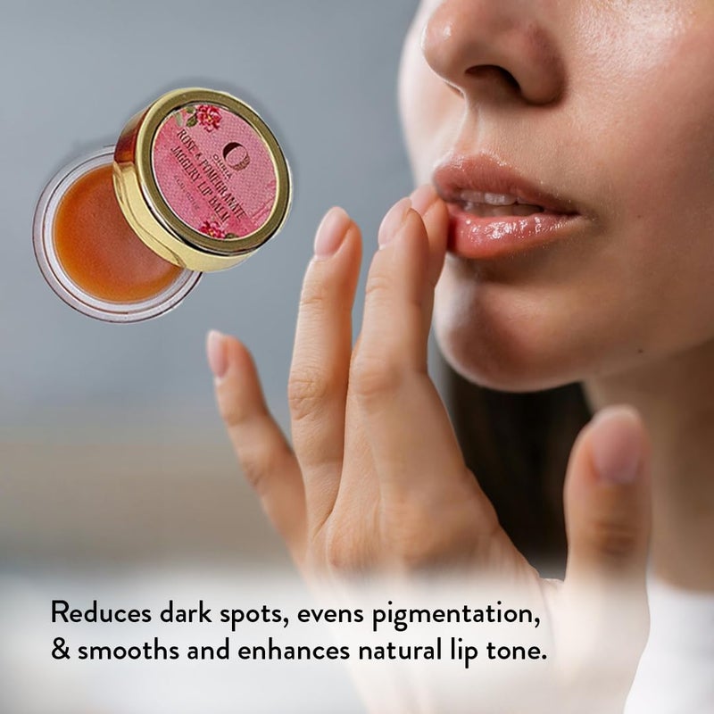 Ohria Ayurveda Rose  Pomegranate Jaggery Lip Balm  Deeply Hydrates Softens  Reduces Lip Pigmentation For Dark Dry  Chapped Lips  All Skin Types  6gm - Image 2