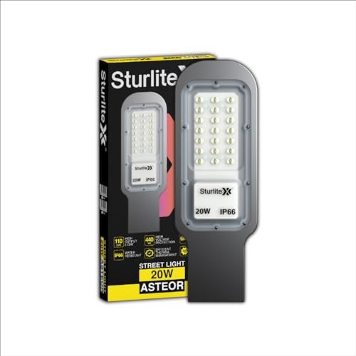 Sturlite Asteor 20W LED Street Light| Cool White 6500K Color Temperature LED Street Lamp| IP66 Waterproof Surge Protection Focus Light for Garage, Parking, Garden, Playground & Sidewalks - (Pack of 1) - Image 1