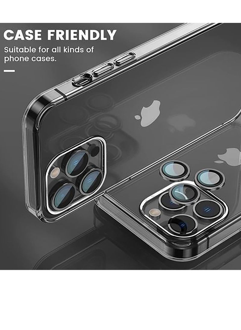 Generic Camera Lens Protector For IPhone 15 Pro Max & 15 Pro Tempered Glass Aluminum Alloy - Black  - Image 3