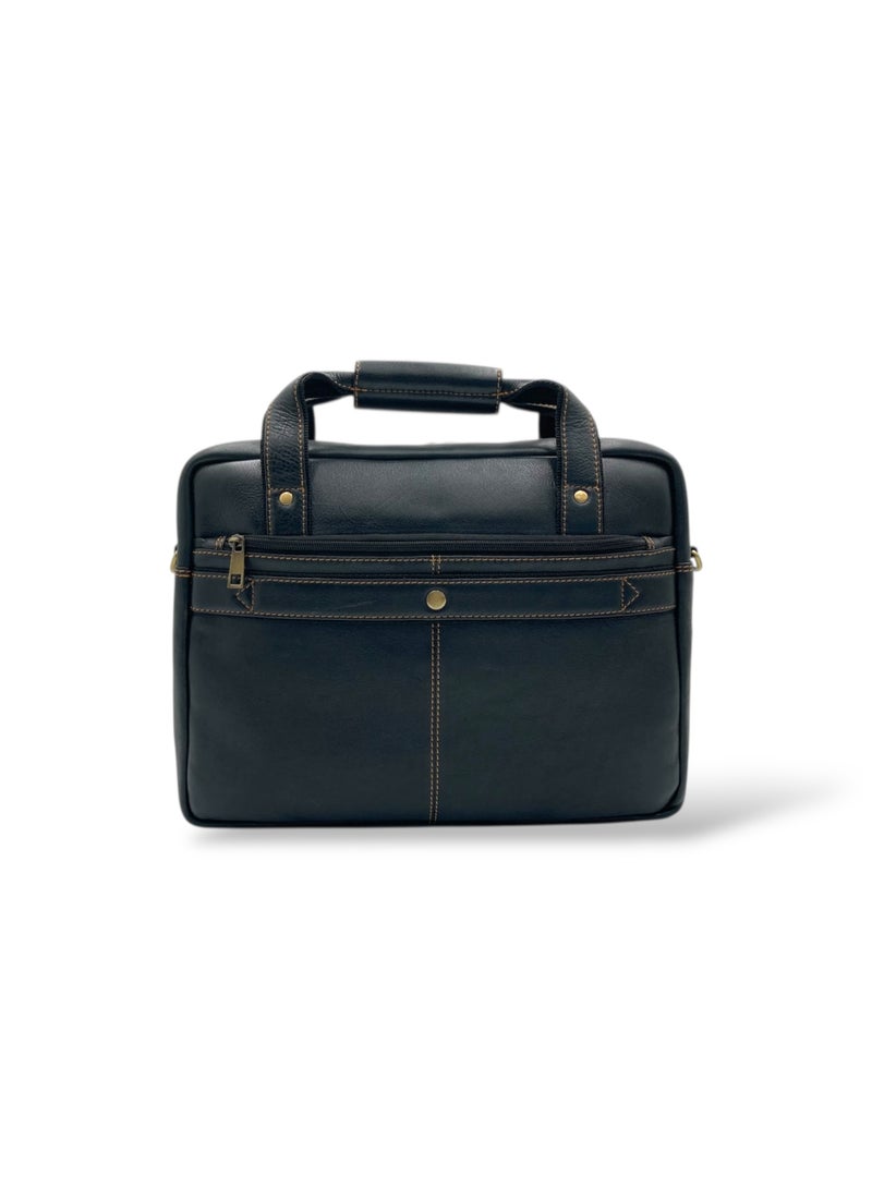 LAVERI LEATHER LAVERI Laptop Bag for Men - Leather Messenger Bag for Office - Fits up to 15 Inch Laptop - Shoulder Bag with Multiple Compartments - Executive Leather Bag for Work/Travel/Casual - 2870 - Image 3