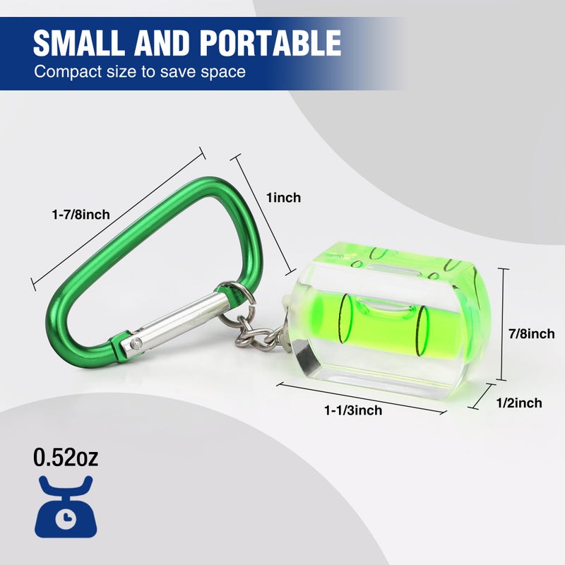 WORKPRO Small Bubble Level with Keychain 3-Pack Mini Pocket Tool Spirit Level Measuring Picture Hanging layout Tools - Image 3