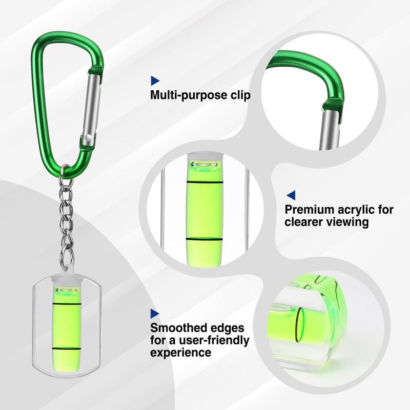 WORKPRO Small Bubble Level with Keychain 3-Pack Mini Pocket Tool Spirit Level Measuring Picture Hanging layout Tools - Image 2