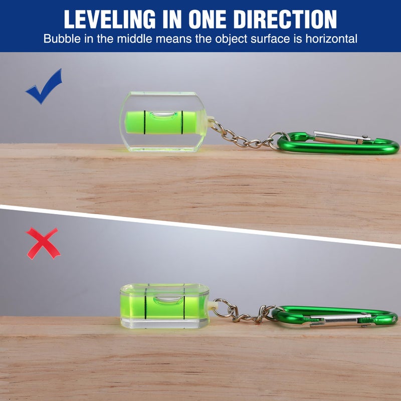 WORKPRO Small Bubble Level with Keychain 3-Pack Mini Pocket Tool Spirit Level Measuring Picture Hanging layout Tools - Image 5