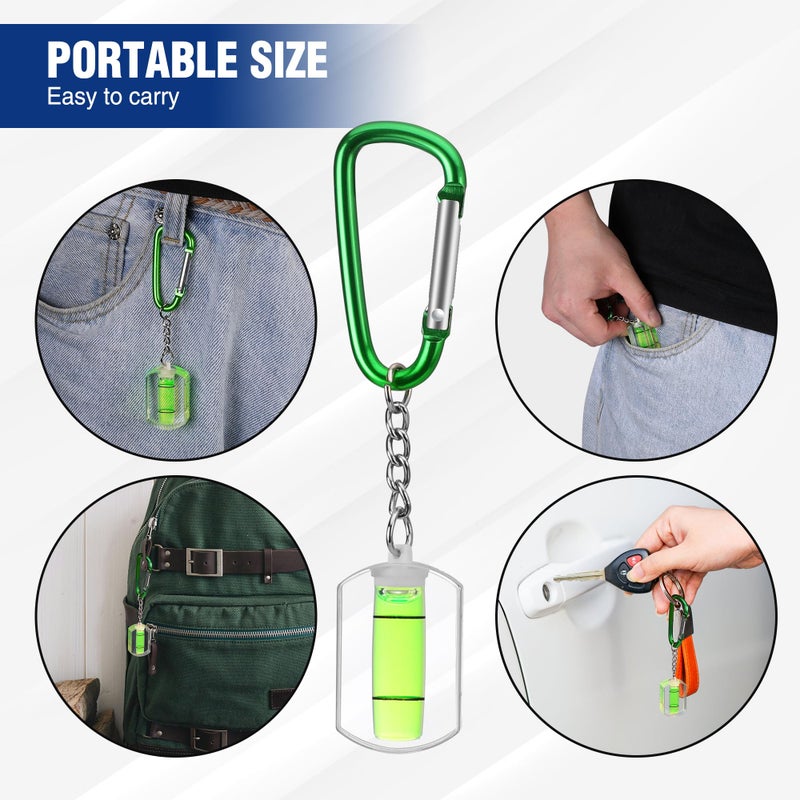 WORKPRO Small Bubble Level with Keychain 3-Pack Mini Pocket Tool Spirit Level Measuring Picture Hanging layout Tools - Image 4