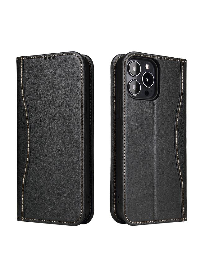 Zaboon Case For iPhone 13 Pro Genuine Leather Horizontal Flip Leather Case with Holder & Card Slots & Wallet - Image 2