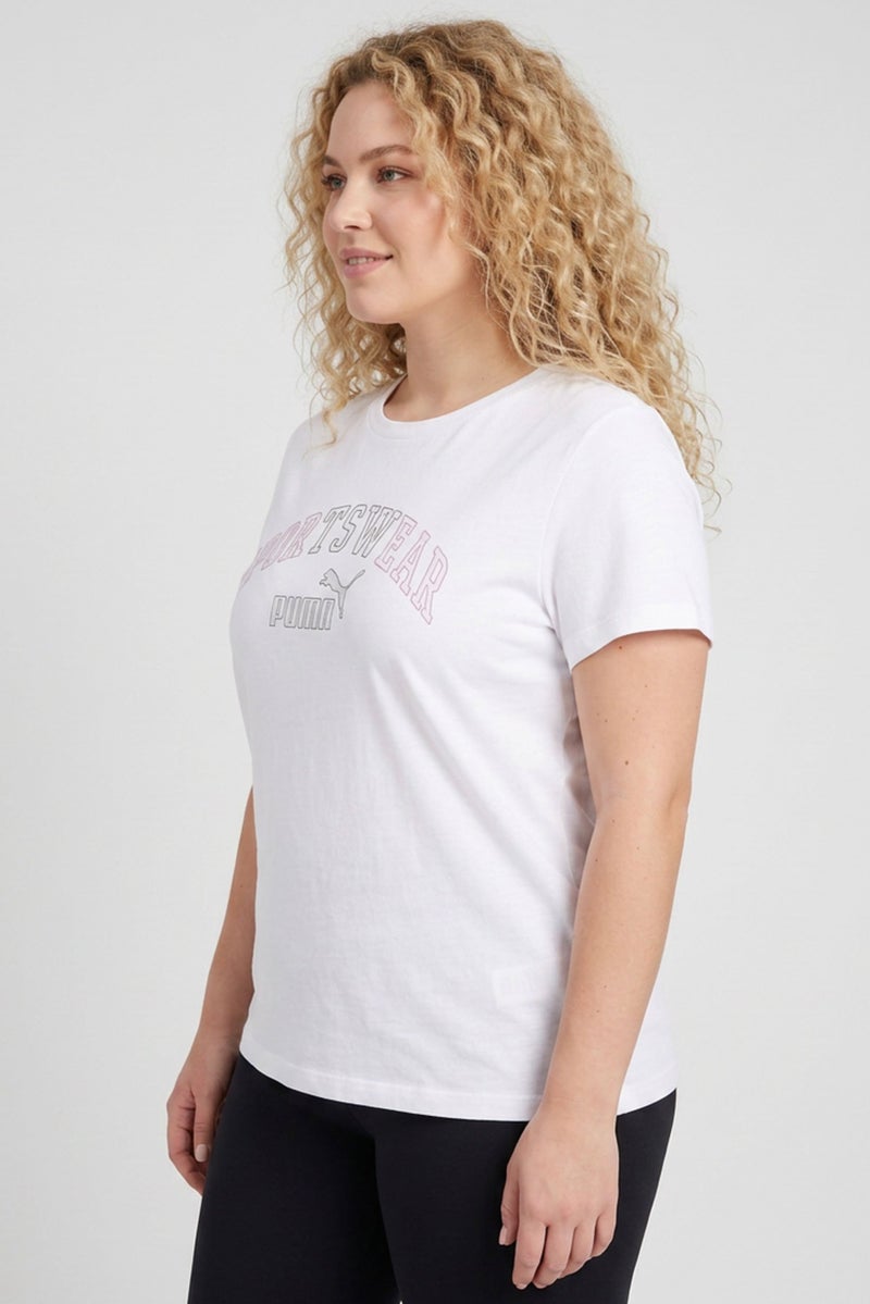 PUMA Women Sportswear Fit Short Sleeve Outdoor T-Shirt, White - Image 3