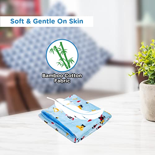 Mee Mee Cotton Ultra Soft Plush, Lightweight & Comfortable Baby Blanket | Highly Breathable | Light Weight | Quick to Dry | Extremely Soft Comforter Infants/Toddlers | 0-2 Years (Sky Blue) 75X100 CM - Image 5