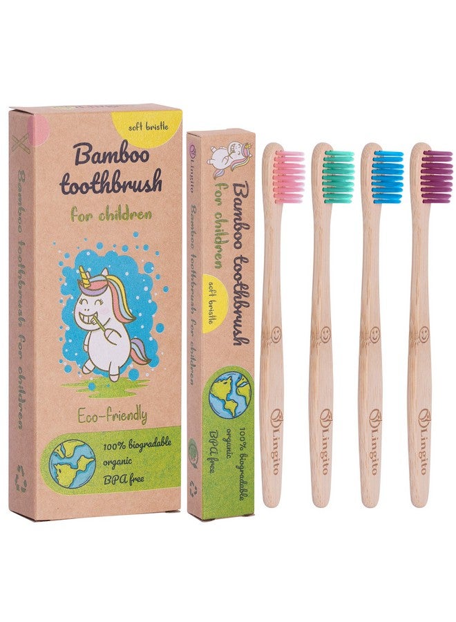 Lingito Natural Bamboo Toothbrushes, BPA Free Soft Bristles, Nature-Friendly, Natural, Organic & Vegan Toothbrush Pack, Individually Packaged (Natural Child Bamboo Toothbrushes) - Image 1