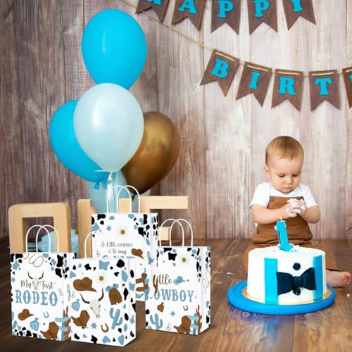 Gaillty 24 Pcs My First Rodeo Party Favor Bags 1st Rodeo Birthday Gift Bags Decorations Paper Cowboy Wild West Goodie Bag with Handles for Treat Candy Western Birthday Baby Shower Party Supplies - Image 5
