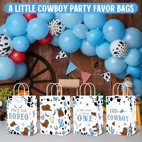 Gaillty 24 Pcs My First Rodeo Party Favor Bags 1st Rodeo Birthday Gift Bags Decorations Paper Cowboy Wild West Goodie Bag with Handles for Treat Candy Western Birthday Baby Shower Party Supplies - Image 4