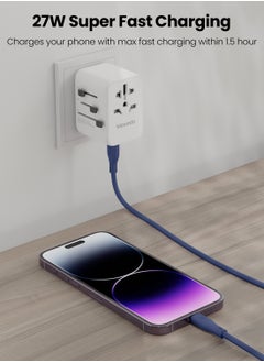 Moxedo Moxedo CavoX Pro USB-C to Lightning Silicone Cable 27W PD Fast Charge and Data Sync Compatible for iPhone 14/13/12/11 Pro Max X/XS/XR 8 7 6s Plus SE (Blue, 2m)  - Image 3