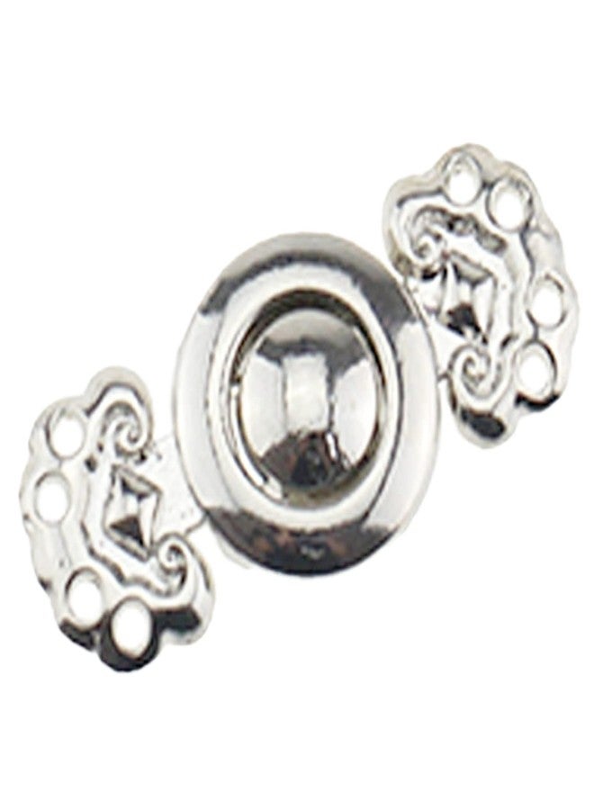 ZLYY Vintage Chinese Good Luck Pattern Cape Fasteners Sew On Hooks and Eyes Cardigan Clip Cloak Clasp Fasteners for Sweater Shawl Zinc Alloy White Silver（10Set） - Image 1