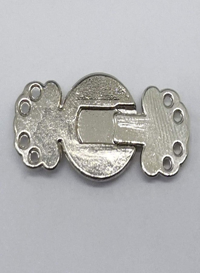 ZLYY Vintage Chinese Good Luck Pattern Cape Fasteners Sew On Hooks and Eyes Cardigan Clip Cloak Clasp Fasteners for Sweater Shawl Zinc Alloy White Silver（10Set） - Image 3