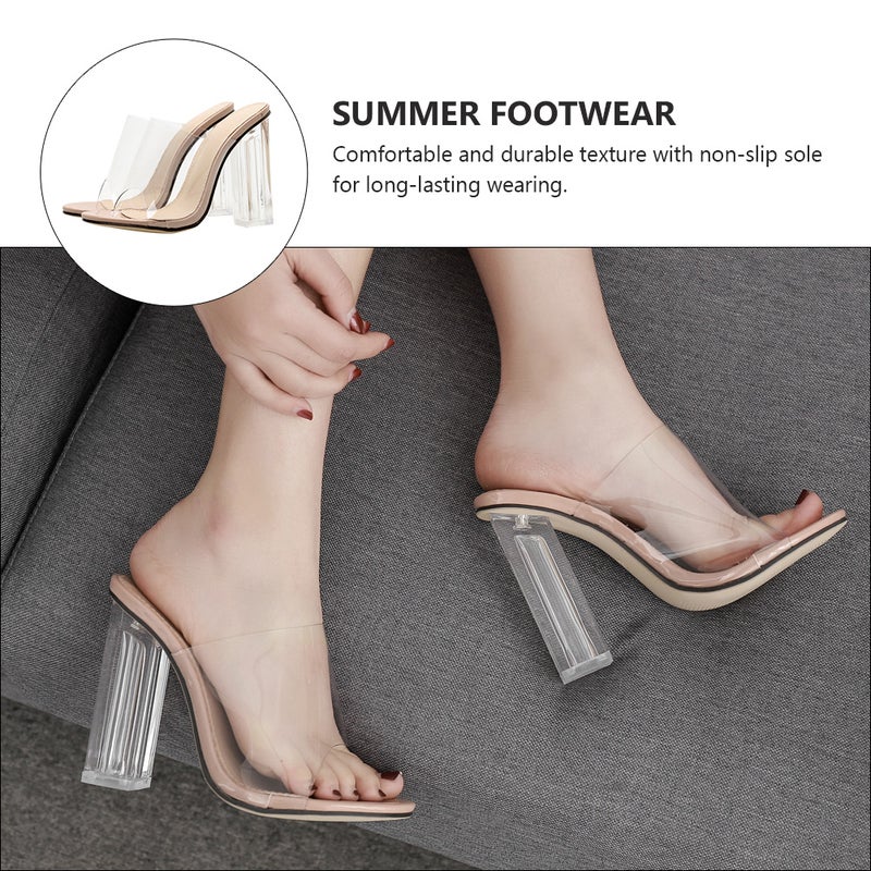 1 Pair of Transparent High Heels Fashionable Female Heels Sandals - Image 5