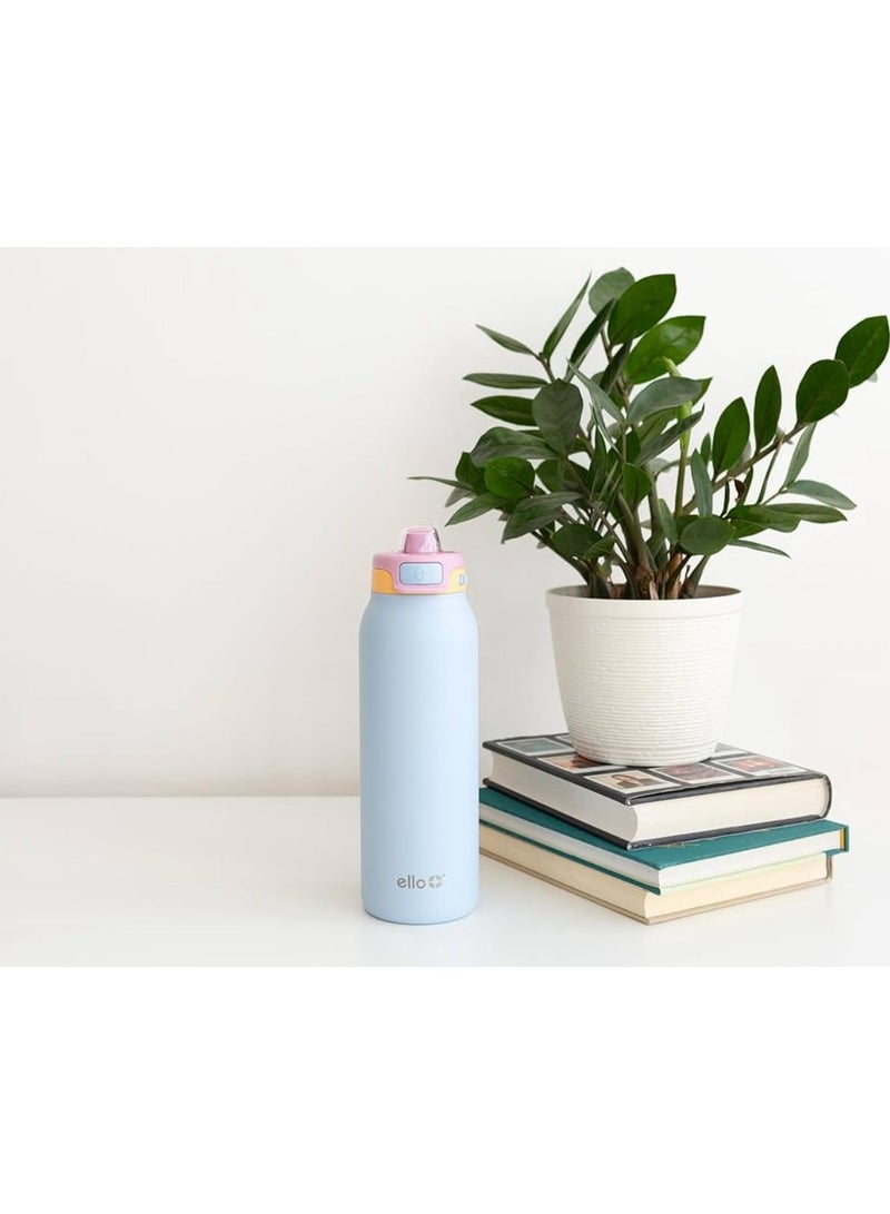 Ello Pop & Fill 22oz Stainless Steel Water Bottle with QuickFill Technology, Double Walled and Vacuum Insulated Metal, Leak Proof Locking Lid, Sip and Chug, Reusable, BPA Free - Image 3