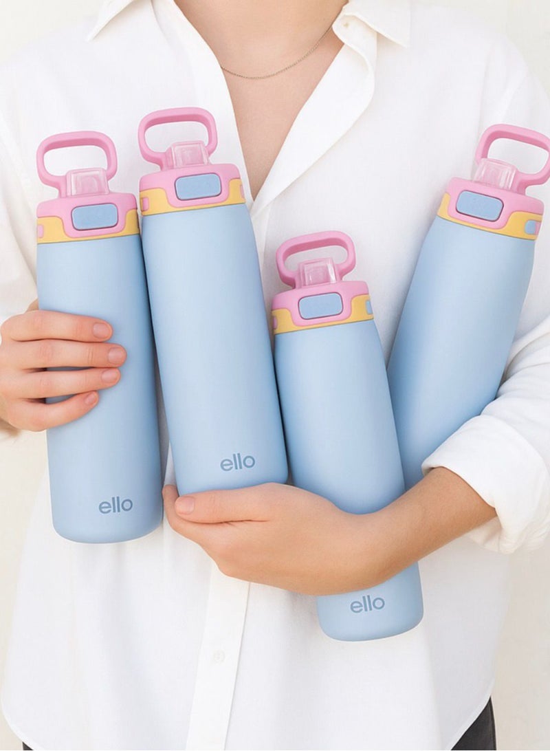 Ello Pop & Fill 22oz Stainless Steel Water Bottle with QuickFill Technology, Double Walled and Vacuum Insulated Metal, Leak Proof Locking Lid, Sip and Chug, Reusable, BPA Free - Image 4
