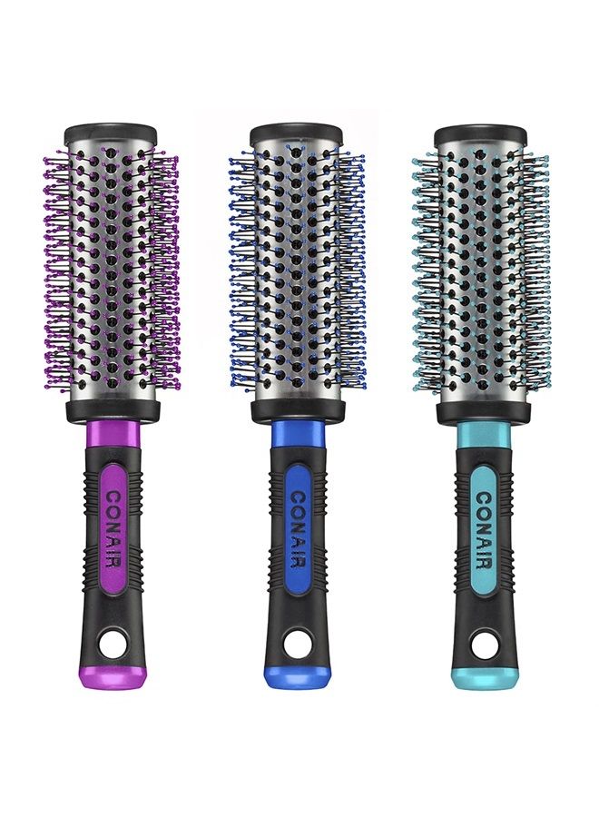 CONAIR فرشاة شعر دائرية ساخنة كبيرة من سالون ريزالتس بروفيشينال مع شعيرات نايلون ومقبض مطاطي لتصفيف الشعر باستخدام مجفف الشعر (الألوان والتغليف قد تختلف) ، 1 قطعة - Image 1