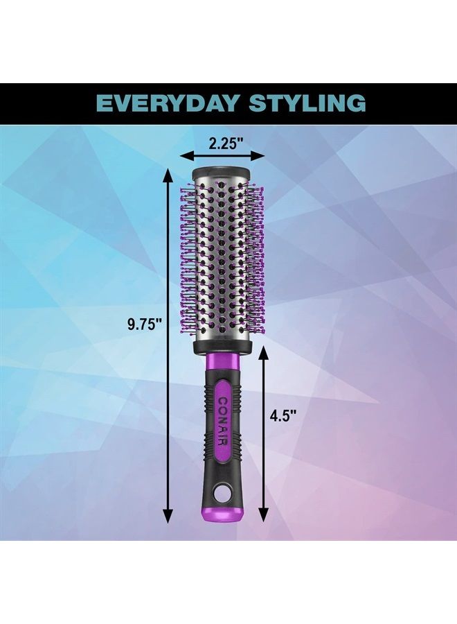 CONAIR فرشاة شعر دائرية ساخنة كبيرة من سالون ريزالتس بروفيشينال مع شعيرات نايلون ومقبض مطاطي لتصفيف الشعر باستخدام مجفف الشعر (الألوان والتغليف قد تختلف) ، 1 قطعة - Image 4