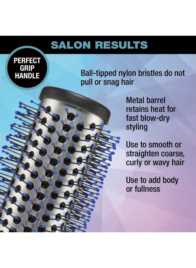 CONAIR فرشاة شعر دائرية ساخنة كبيرة من سالون ريزالتس بروفيشينال مع شعيرات نايلون ومقبض مطاطي لتصفيف الشعر باستخدام مجفف الشعر (الألوان والتغليف قد تختلف) ، 1 قطعة - Image 2