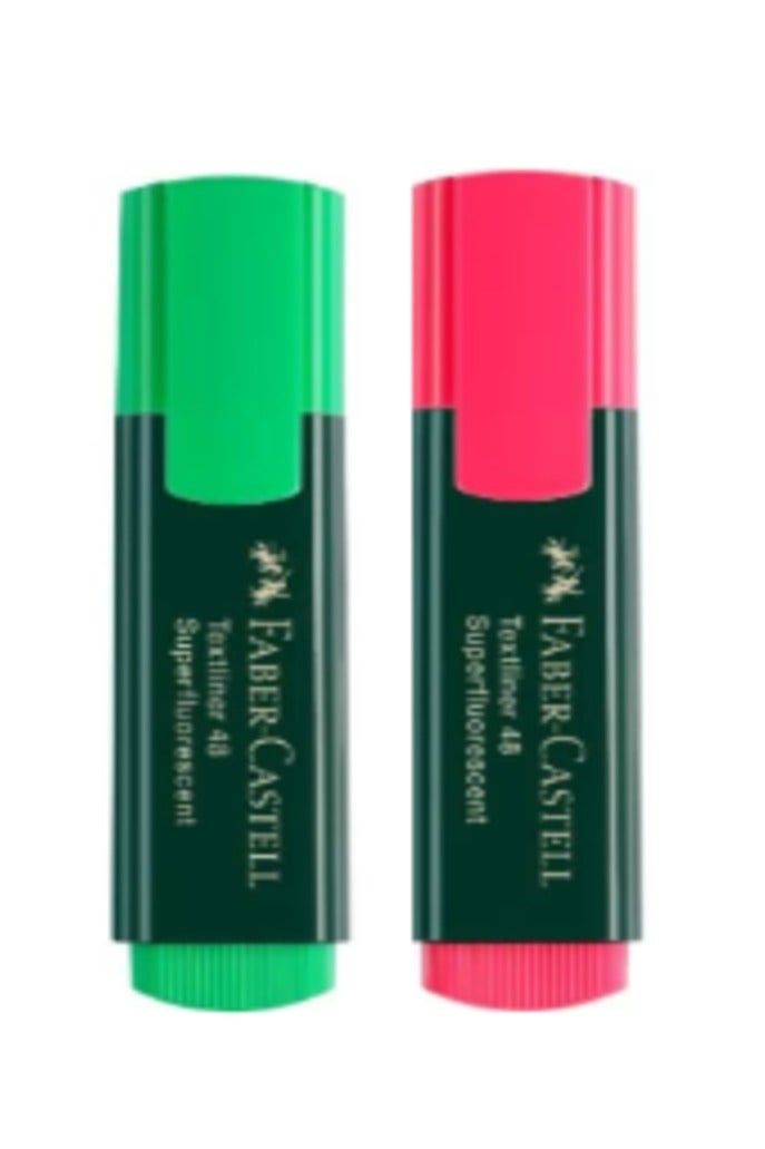 FABER-CASTELL FC Textliner 48 أحمر و FC Textliner 48 أخضر - Image 1
