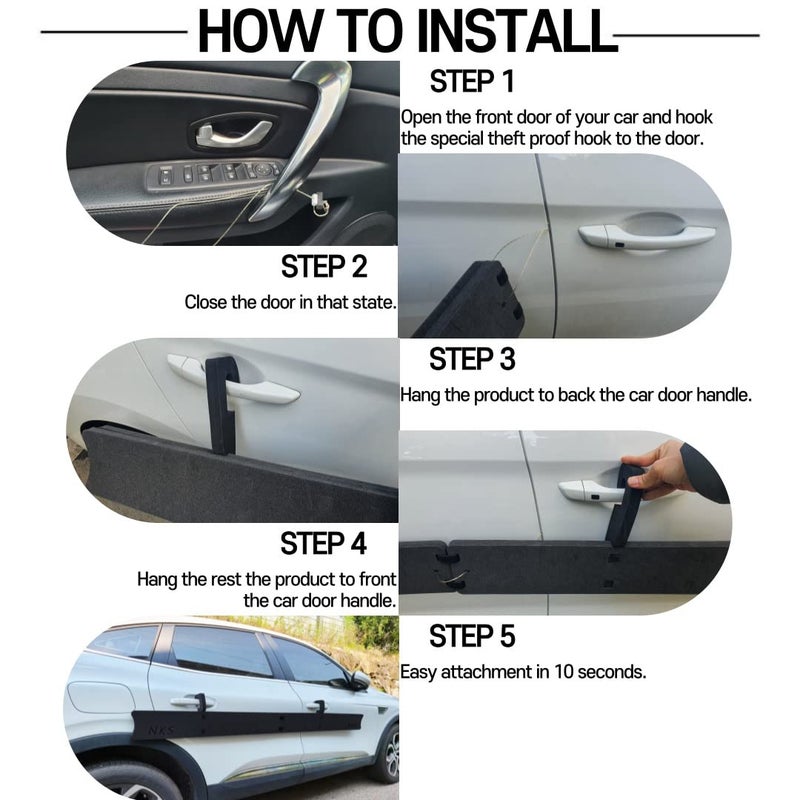 DAHINRAUM NKS Car Door Dent Protector - Non-Magnetic Removable Guard for Door Edge and Bumper Protection - Image 4