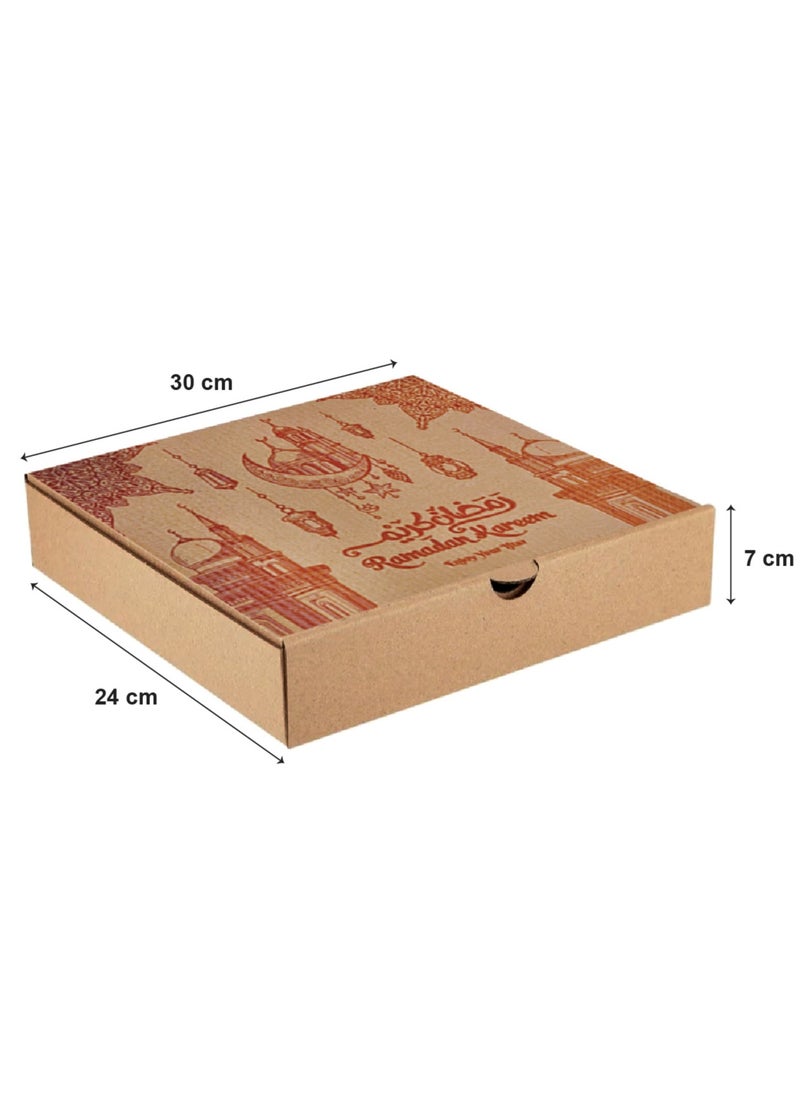 Duravel - Duravel Ramadan Kareem Iftar Meal Box Printed Corrugated Boxes Food Container Takeout Box | Iftar Snack Box made with Corrugated for Meals and Desserts Pack Of 50 - Image 1