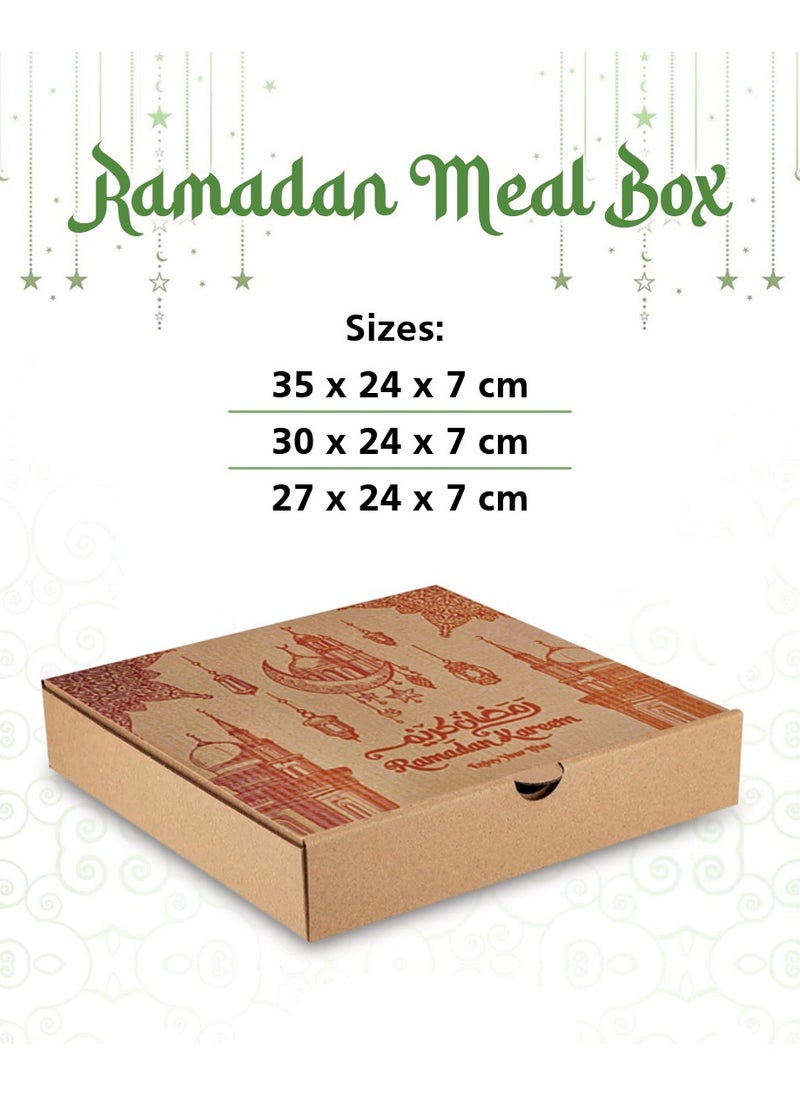 Duravel - Duravel Ramadan Kareem Iftar Meal Box Printed Corrugated Boxes Food Container Takeout Box | Iftar Snack Box made with Corrugated for Meals and Desserts Pack Of 50 - Image 1